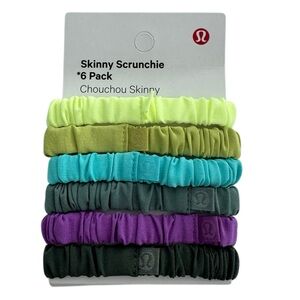 Lululemon Skinny Scrunchie 6 Pack Smoked Spruce / Moonlit Magenta / Tidewater...